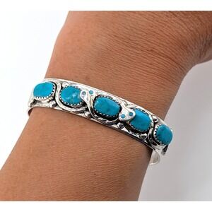 Zuni Cuff Bracelet E Calavaza Family Signed Snake Native Jewelry Sz 6.25 **